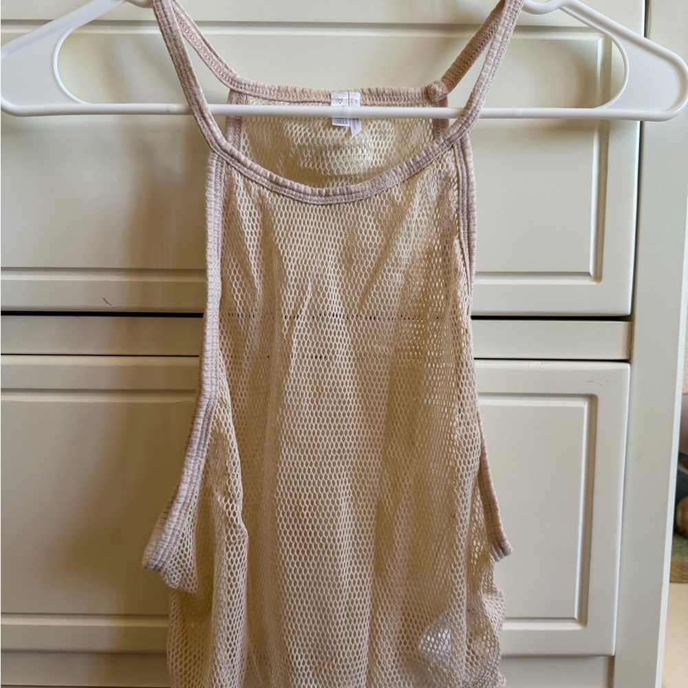 UO Tan Mesh Beach Coverup